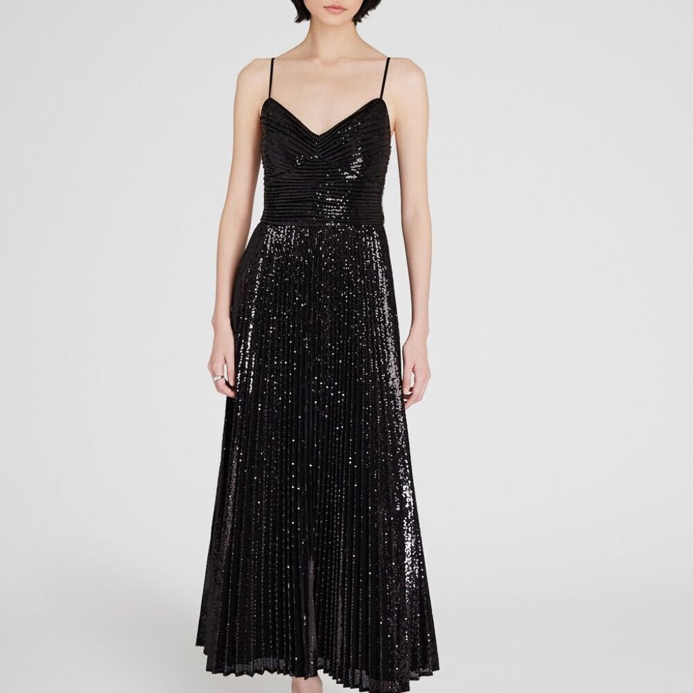 Club Monaco Sequin Pleated Occasion Maxi Dress